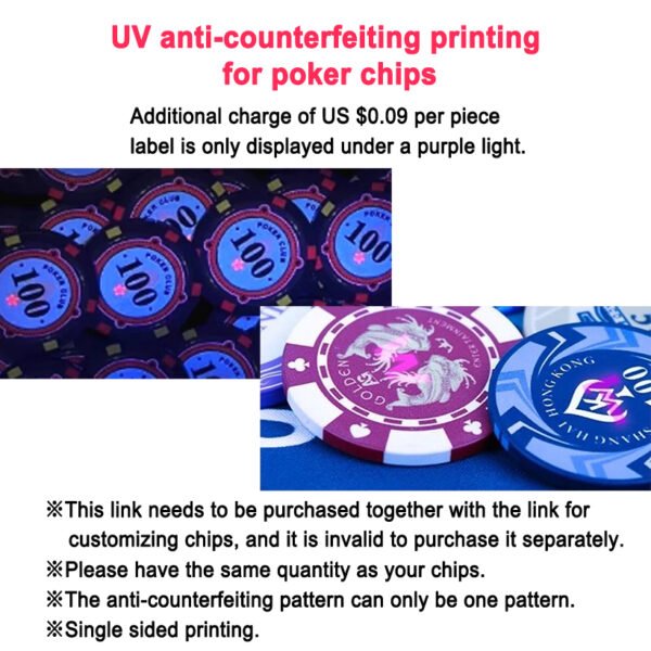 UV ANTI-COUNTERFELTING PRINTING FOR CHIPS